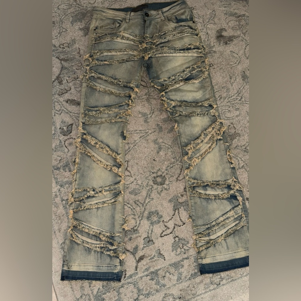 Distressed Tan Jeans for Men